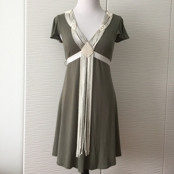 Bebe Olive Ribbon and Weave Dress - Picture 1 of 8